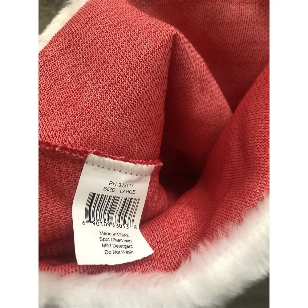 Santa Clause Hat Size LARGE . Merry Christmas Santa Hat